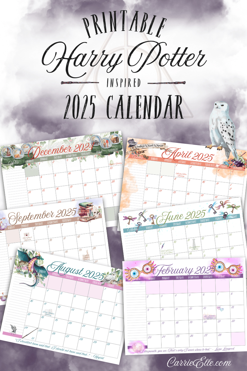 Plan Like A Wizard: 2025 Printable Harry Potter-Inspired Calendar | Calendar 2025