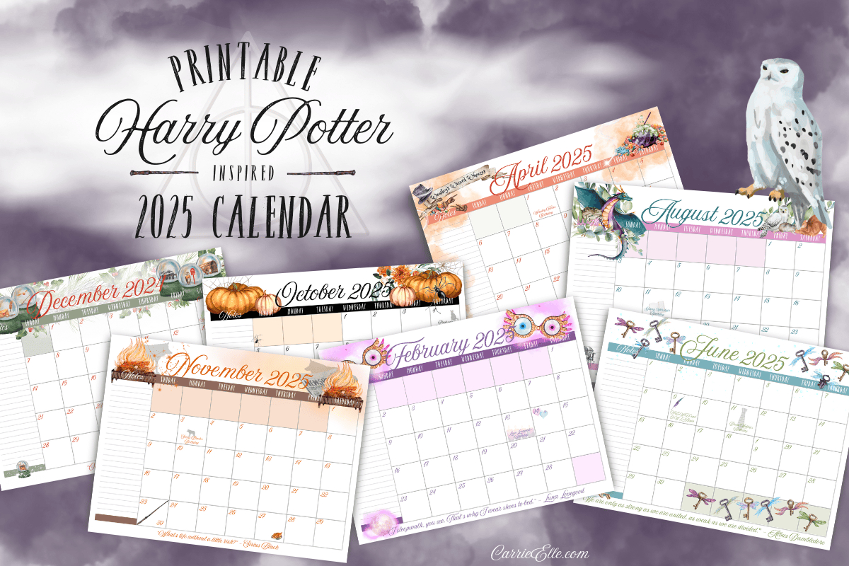 Plan Like A Wizard: 2025 Printable Harry Potter-Inspired Calendar | Calendar 2025