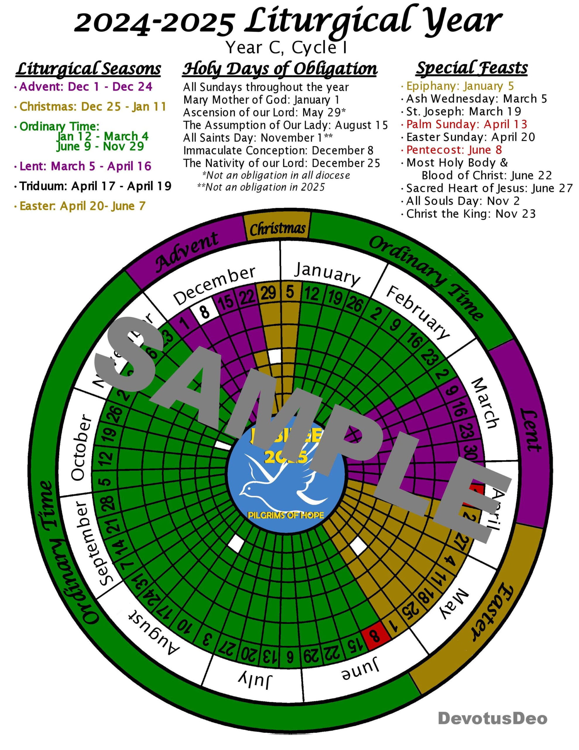 Printable 2025 Liturgical Calendar, Downloadable Catholic |  Calendar 2025