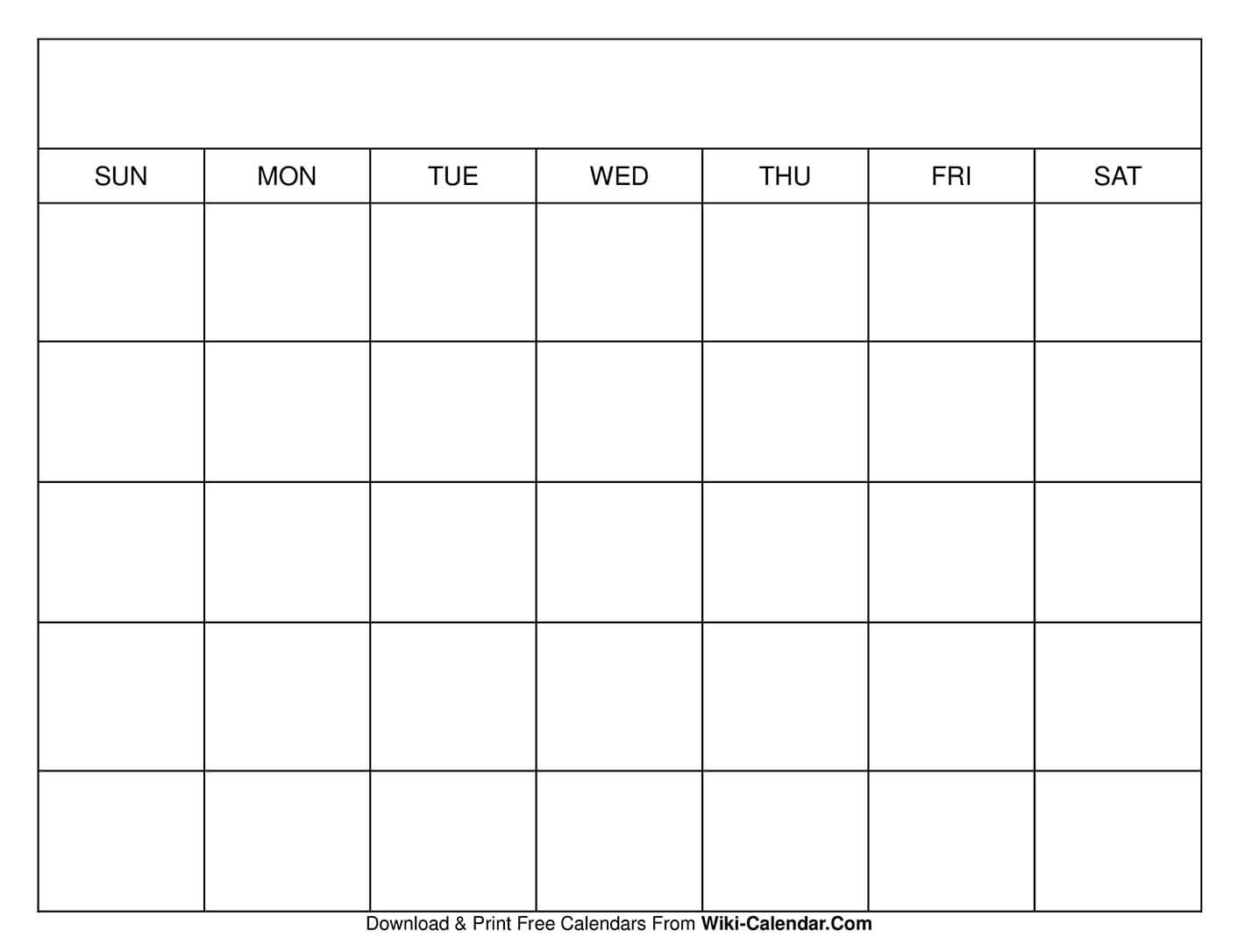 Printable Blank Calendar Templates - Wiki Calendar | Calendar 2025