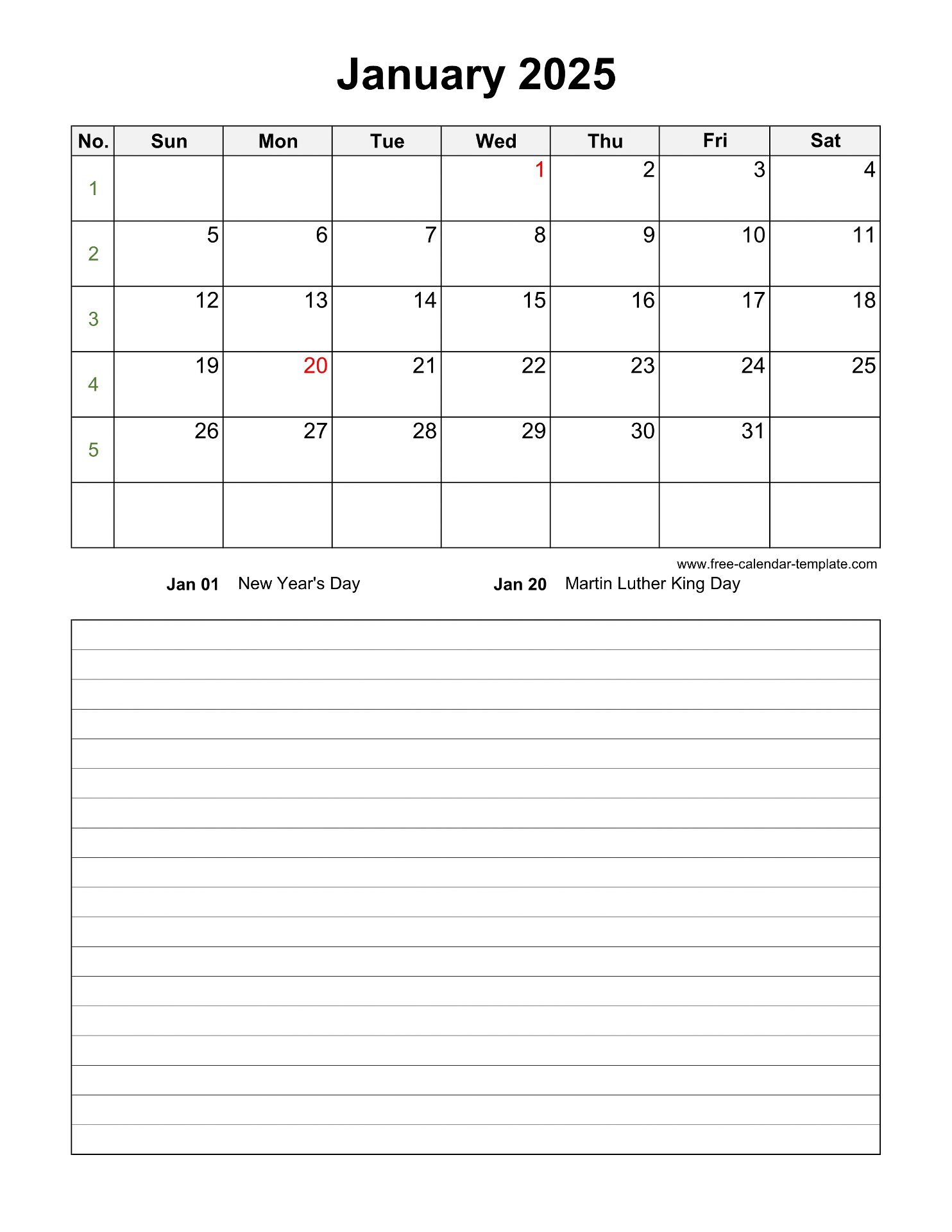 Printable Monthly 2025 Calendar With Space For Appointments | Free Printable Appointment Calendar 2025