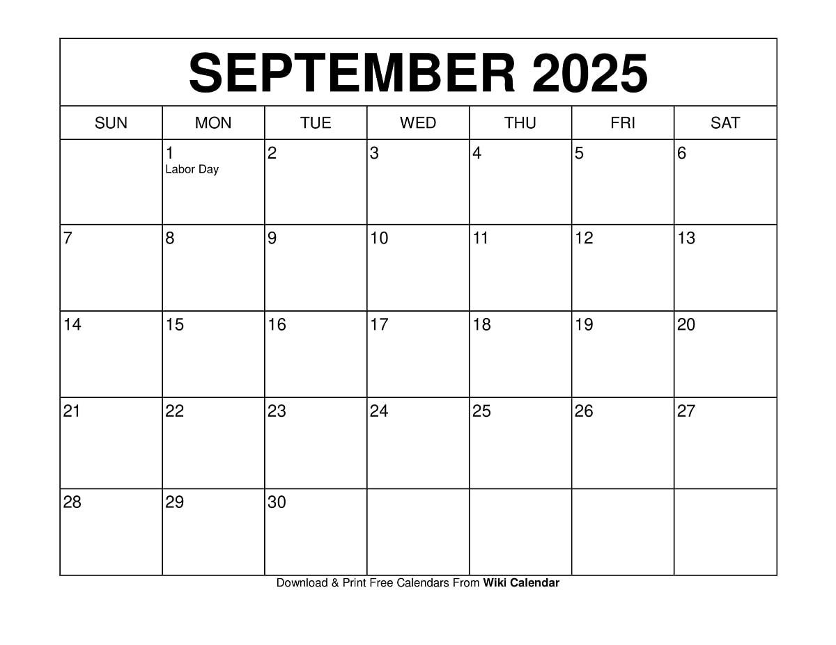 Printable September 2025 Calendar - Wiki Calendar | Apache | September 2025 Calendar Printable Wiki