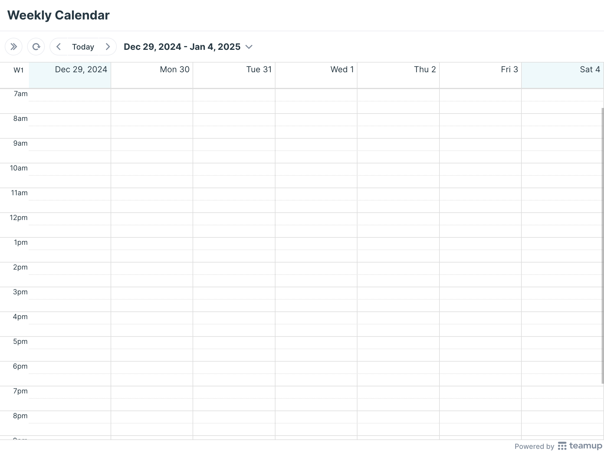 Printable Weekly Planner 2025 - Teamup | 2025 Weekly Printable Calendar