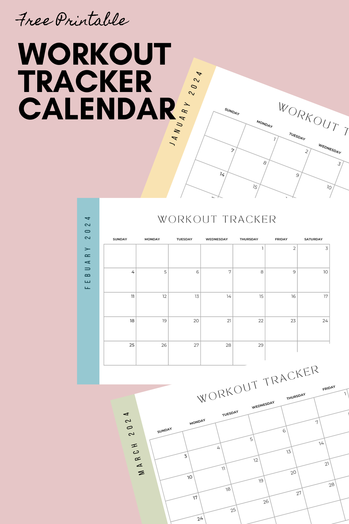 Printable Workout Tracker Calendar - Alice And Lois | 2025 Workout Calendar Printable Free