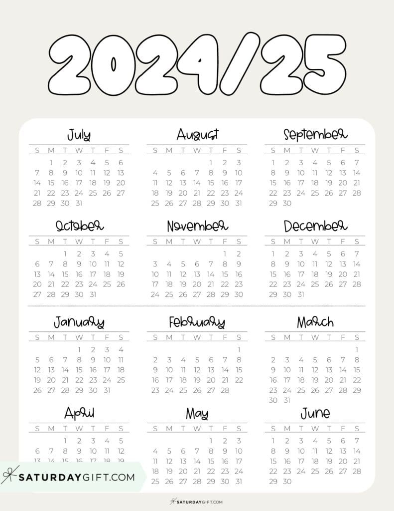 School Calendar Template - 17 Cute Printable Academic Calendars | Printable 2024-25 Calendar