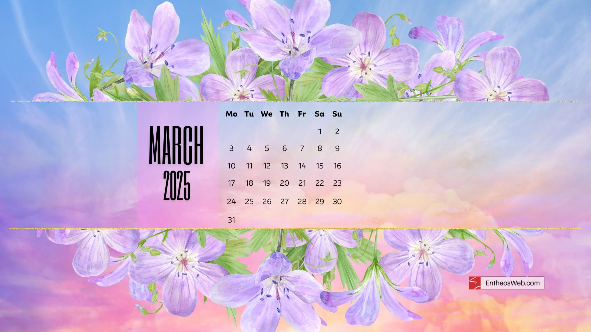 Free March 2025 Desktop Wallpaper Calendars | Entheosweb | March 2025 Calendar Background