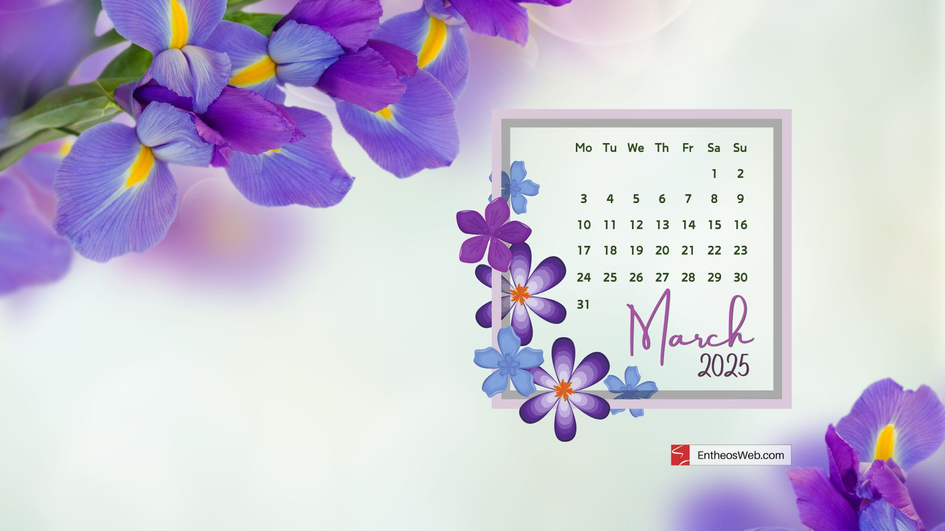 Free March 2025 Desktop Wallpaper Calendars | Entheosweb | March 2025 Calendar Background