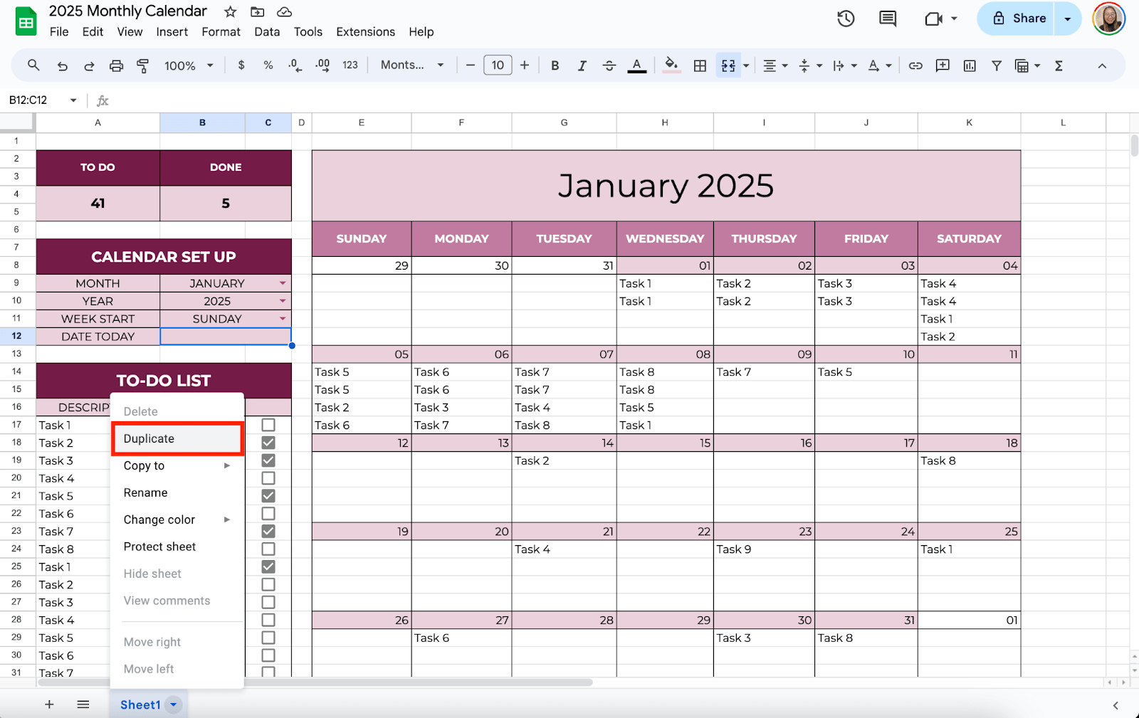 How To Create A 2025 Monthly Calendar In Google Sheets - Filedrop |  Calendar 2025