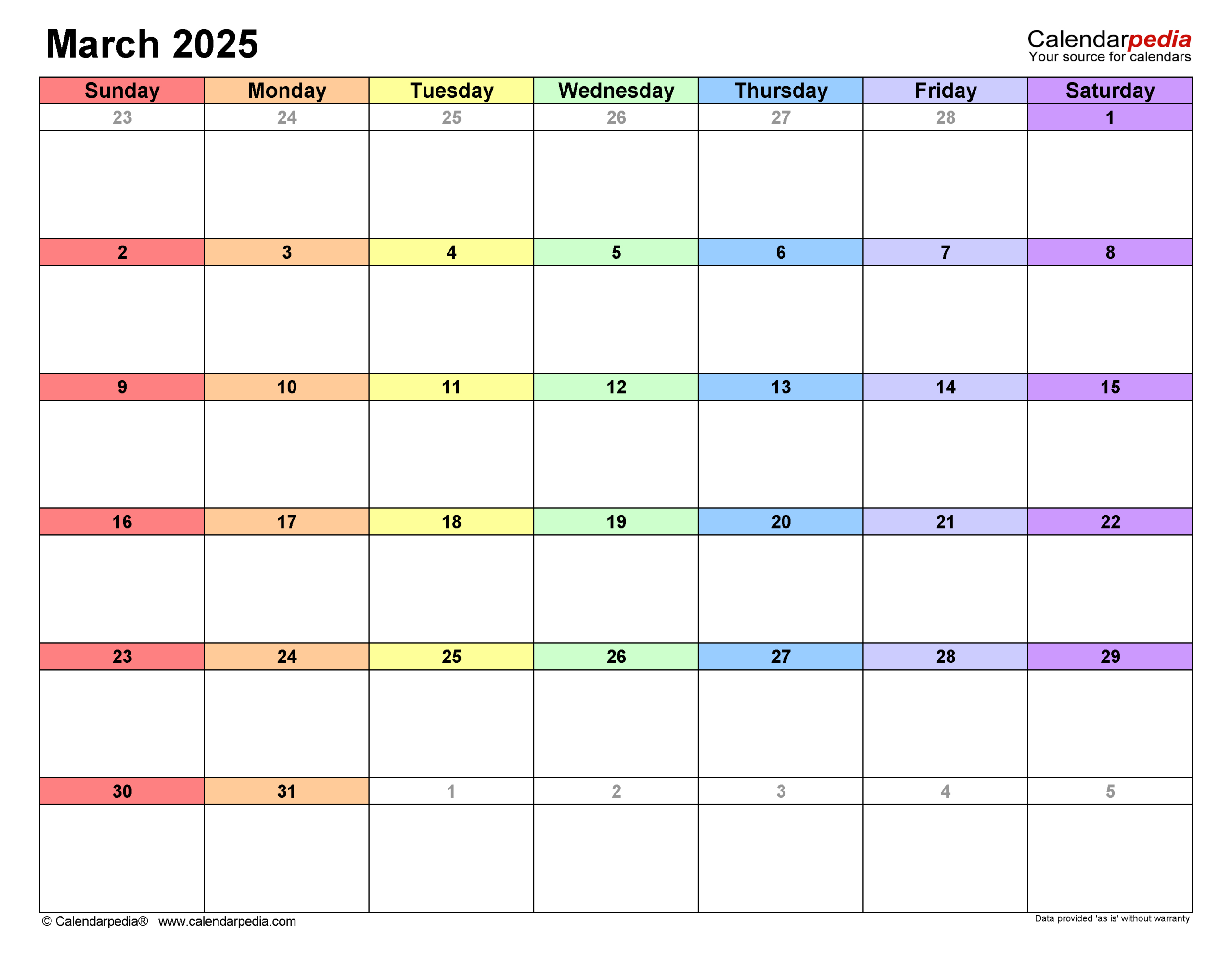 March 2025 Calendar | Templates For Word, Excel And Pdf | Calendar 2025