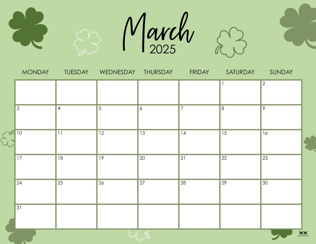 March 2025 Calendars - 107 Free Printables | Printabulls | March 2025 Calendar Free Printable