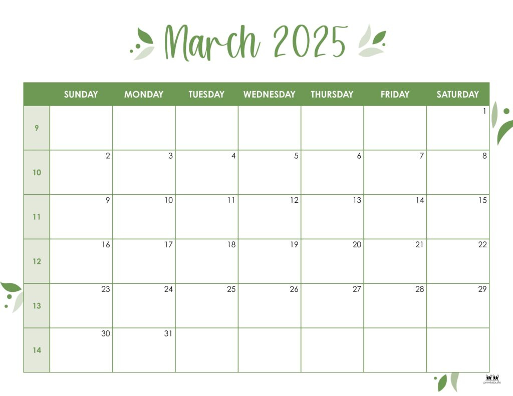 March 2025 Calendars - 107 Free Printables | Printabulls | March 2025 Calendar Printable With Notes