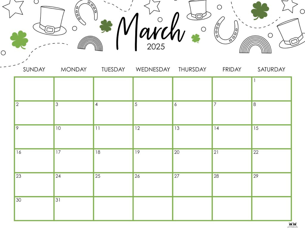 March 2025 Calendars - 107 Free Printables | Printabulls | March 2025 Calendar Printable Word