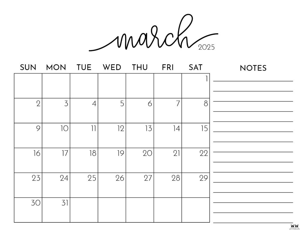 March 2025 Calendars - 107 Free Printables | Printabulls | March Calendar 2025