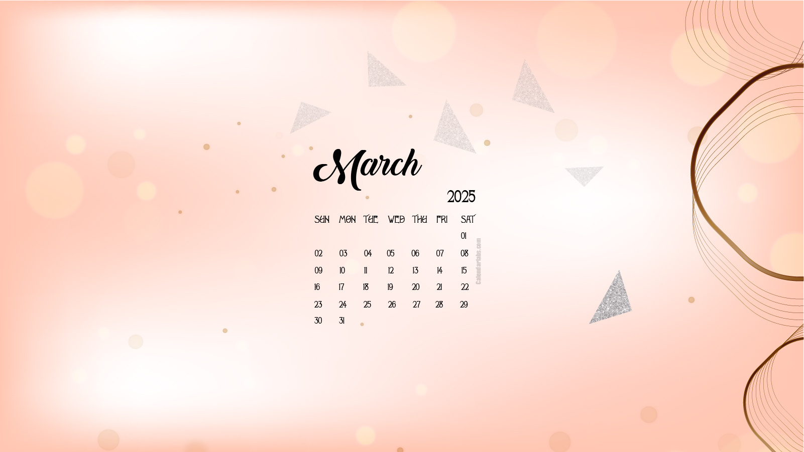 March 2025 Desktop Wallpaper Calendar - Calendarlabs | March 2025 Calendar Background