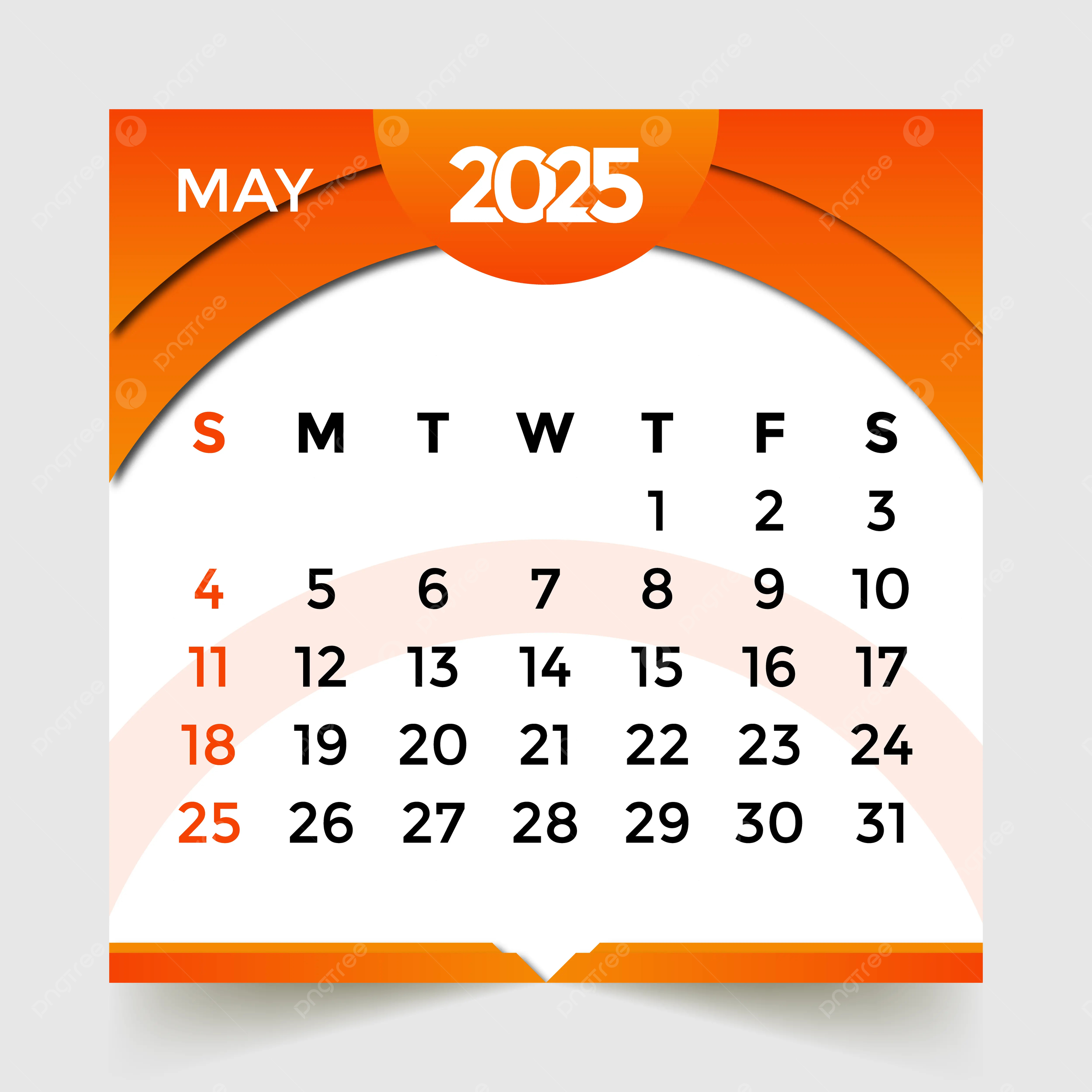2025 Calendar Month Of May Vector Template Download On Pngtree | Month Of May 2025 Calendar
