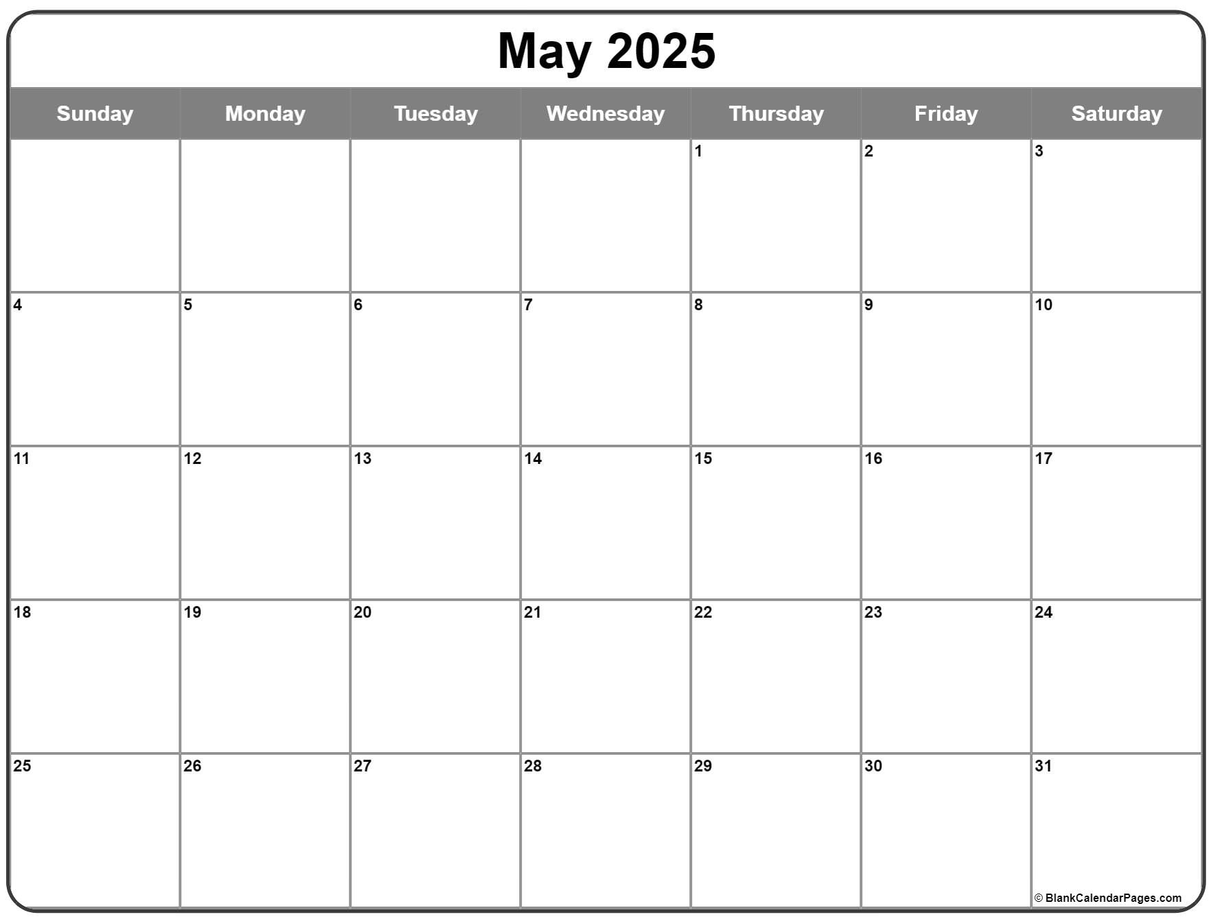 May 2025 Calendar | Free Printable Calendars |  Calendar 2025