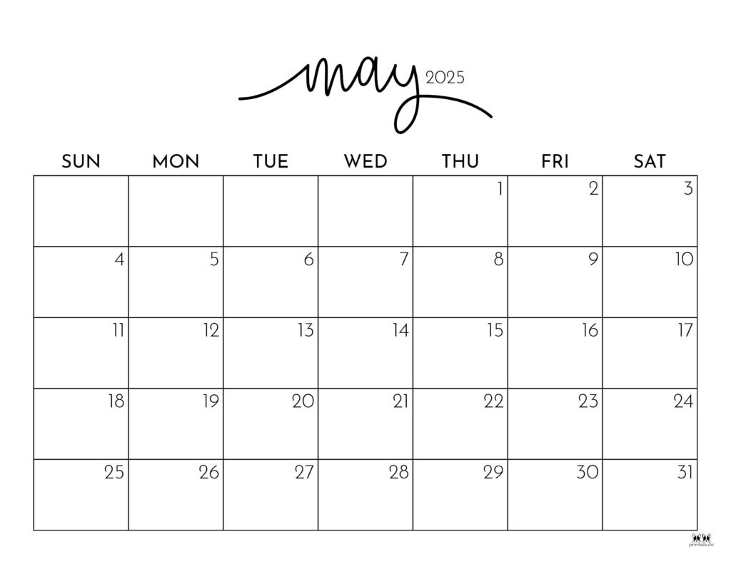 May 2025 Calendars - 107 Free Printables | Printabulls | Calendar 2025