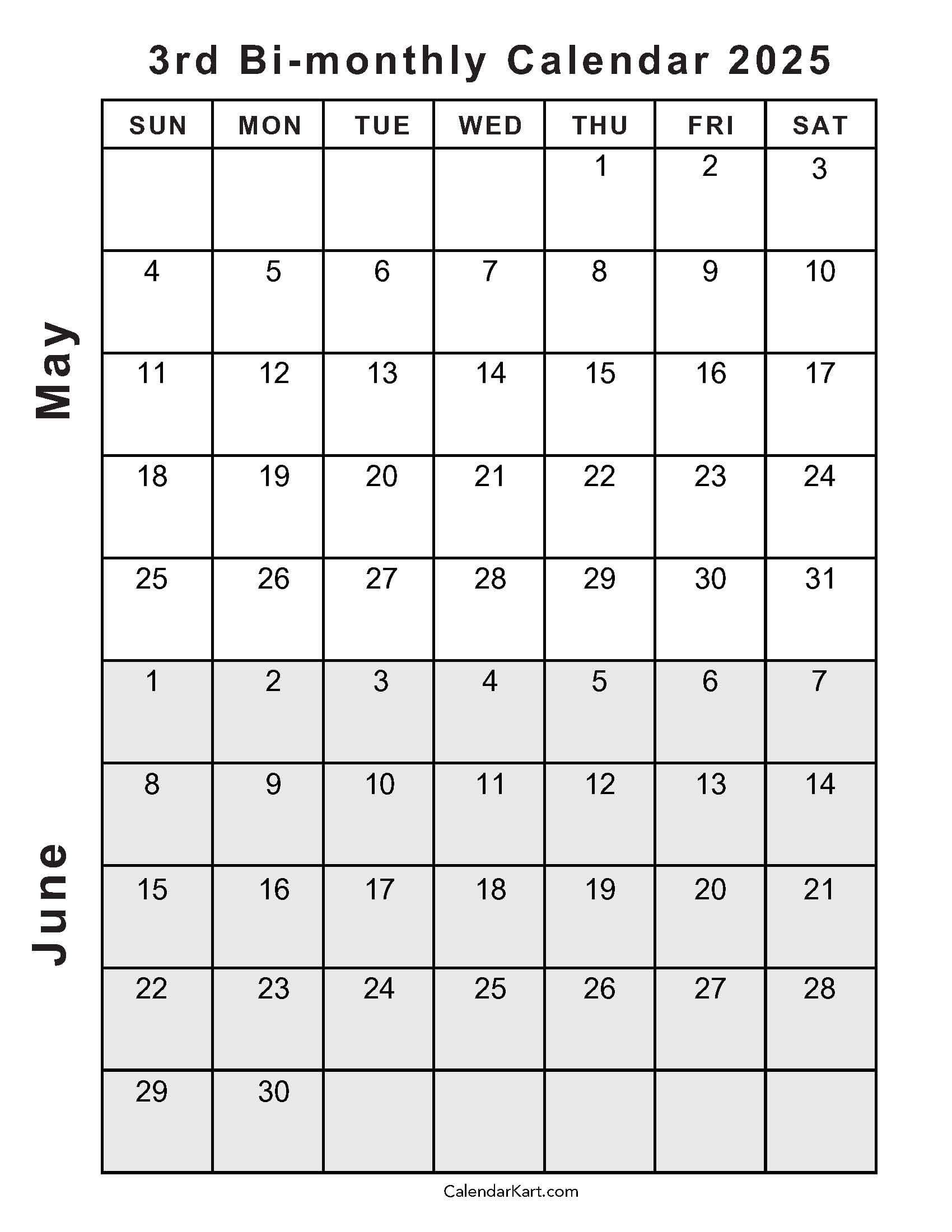 Printable May June 2025 Calendar Templates | Calendarkart | Calendar 2025